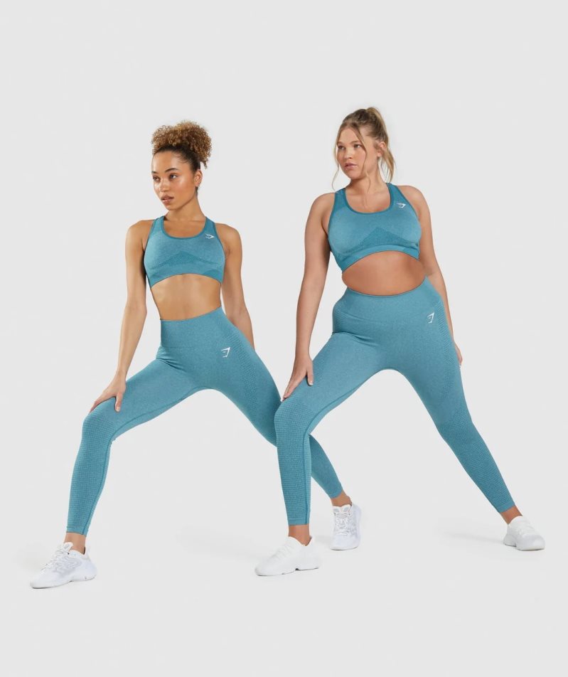 Women's Gymshark Vital Seamless 2.0 Leggings Turquoise | NZ 1AGRFS